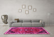 Machine Washable Persian Pink Traditional Rug in a Living Room, wshtr868pnk