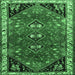 Square Persian Emerald Green Traditional Rug, tr868emgrn