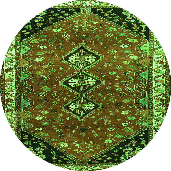 Square Persian Green Traditional Rug, tr868grn