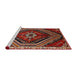 Sideview of Machine Washable Traditional Dark Almond Brown Rug, wshtr869