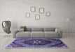 Machine Washable Persian Blue Traditional Rug in a Living Room, wshtr869blu