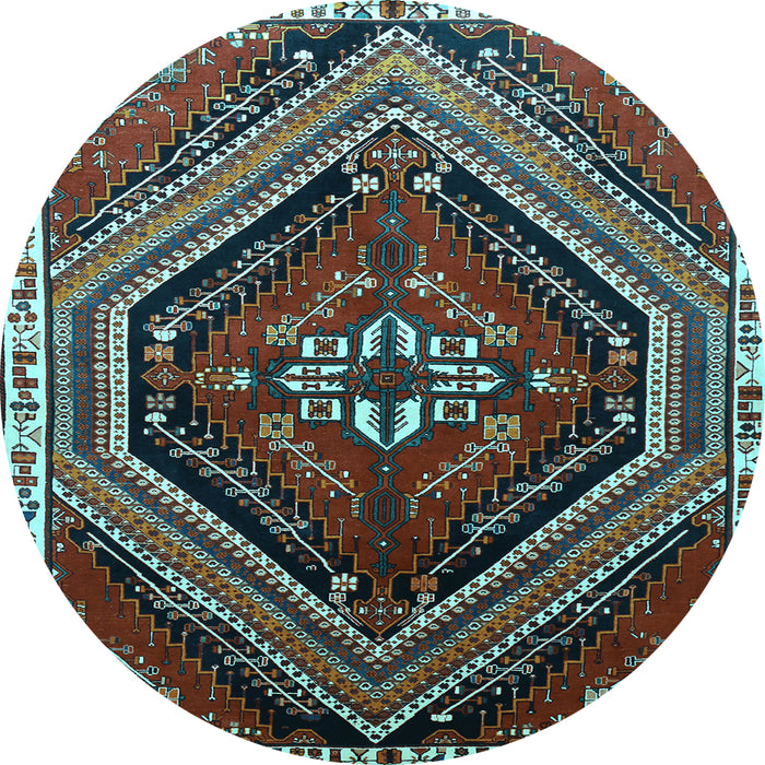 Round Persian Light Blue Traditional Rug, tr869lblu