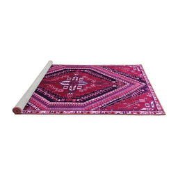 Sideview of Machine Washable Persian Pink Traditional Rug, wshtr869pnk
