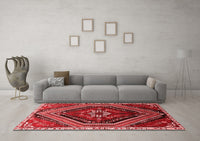 Machine Washable Persian Red Traditional Rug, wshtr869red