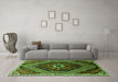 Machine Washable Persian Green Traditional Area Rugs in a Living Room,, wshtr869grn