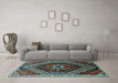 Machine Washable Persian Light Blue Traditional Rug in a Living Room, wshtr869lblu