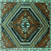 Square Persian Turquoise Traditional Rug, tr869turq