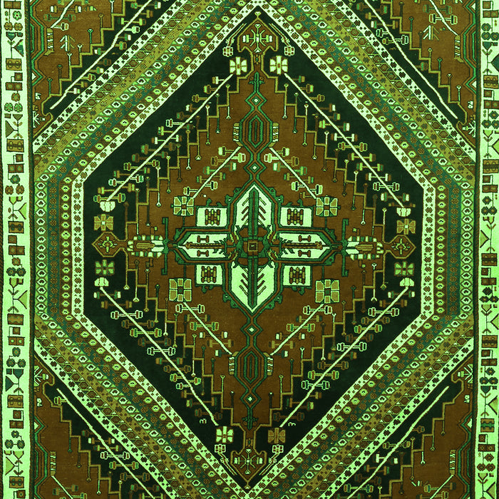 Serging Thickness of Machine Washable Persian Green Traditional Area Rugs, wshtr869grn