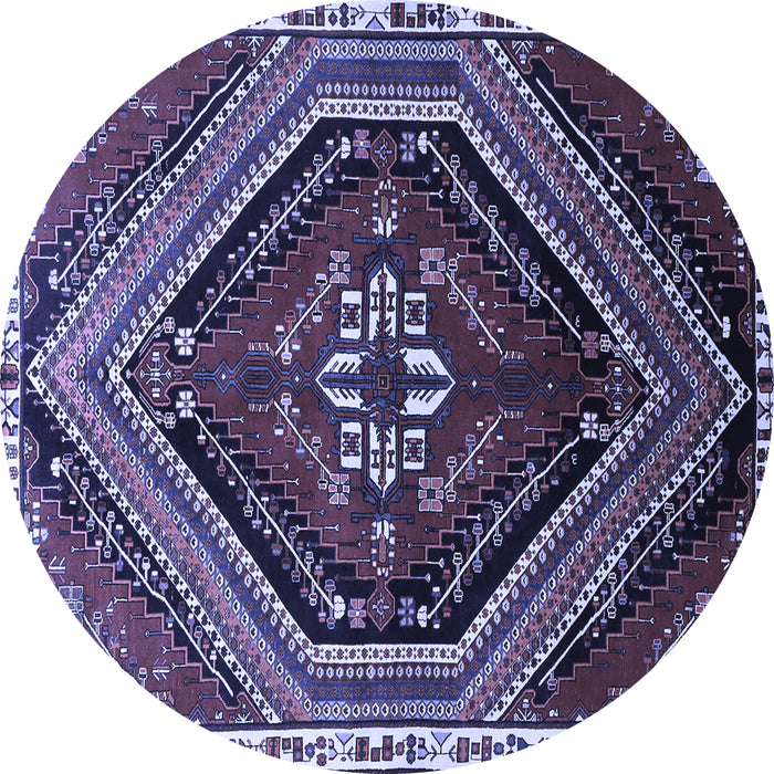 Round Persian Blue Traditional Rug, tr869blu