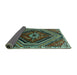 Sideview of Persian Turquoise Traditional Rug, tr869turq