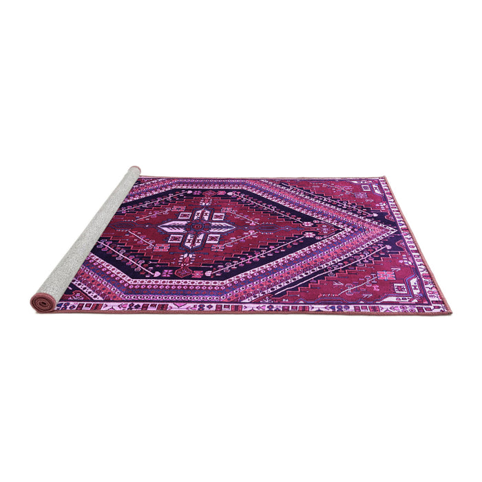 Sideview of Machine Washable Persian Purple Traditional Area Rugs, wshtr869pur