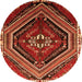 Square Persian Orange Traditional Rug, tr869org