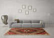 Machine Washable Persian Brown Traditional Rug in a Living Room,, wshtr869brn