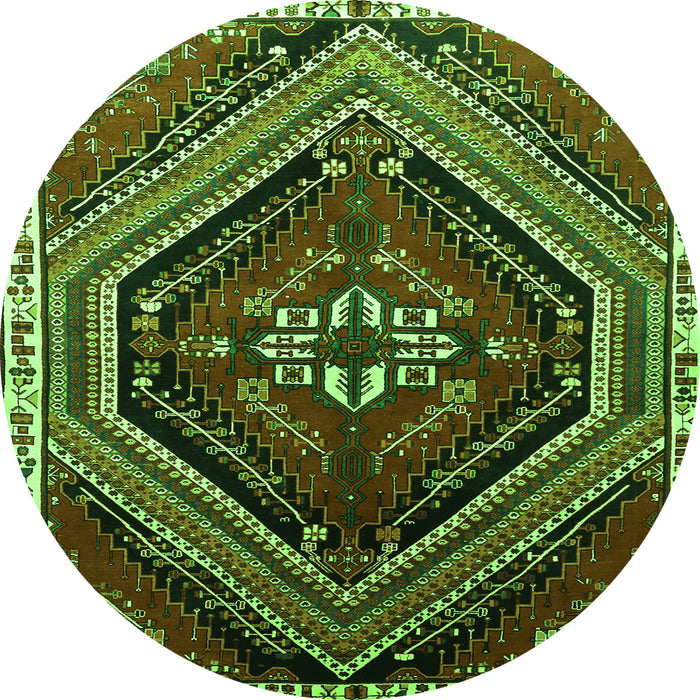 Square Persian Green Traditional Rug, tr869grn