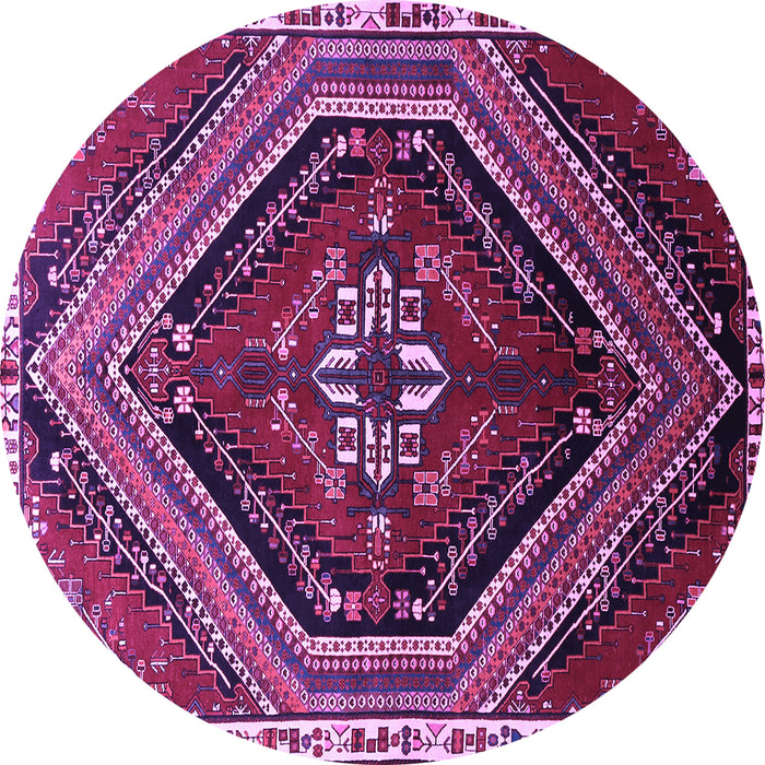 Round Persian Purple Traditional Rug, tr869pur
