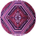 Round Persian Purple Traditional Rug, tr869pur