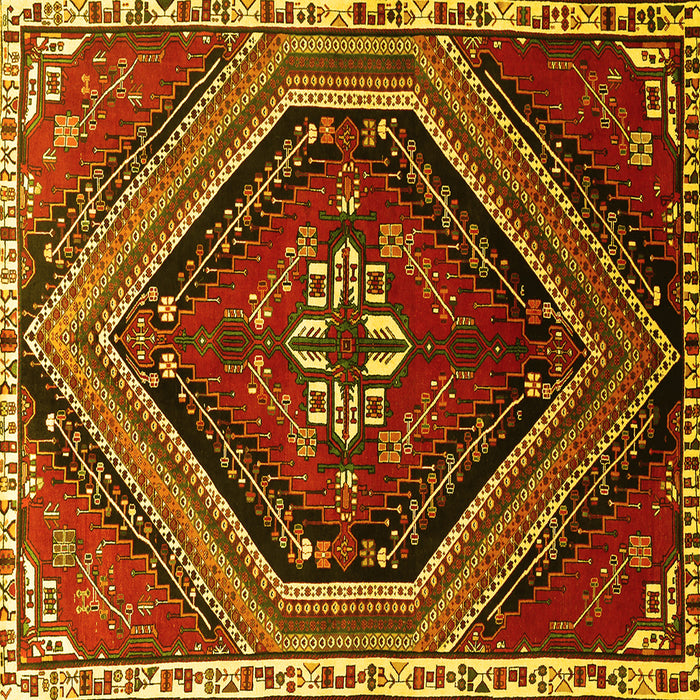 Square Persian Yellow Traditional Rug, tr869yw
