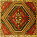 Square Persian Yellow Traditional Rug, tr869yw