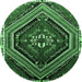 Round Persian Emerald Green Traditional Rug, tr869emgrn