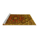 Sideview of Machine Washable Persian Yellow Traditional Rug, wshtr86yw