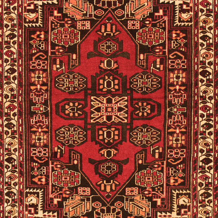 Serging Thickness of Machine Washable Persian Orange Traditional Area Rugs, wshtr86org