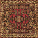 Square Machine Washable Persian Brown Traditional Rug, wshtr86brn