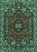 Machine Washable Persian Turquoise Traditional Area Rugs, wshtr86turq