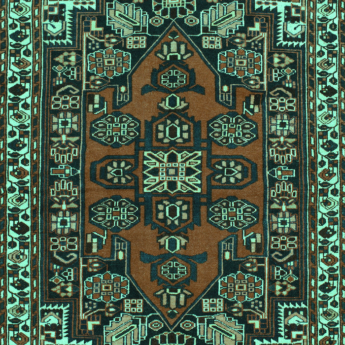 Machine Washable Persian Turquoise Traditional Area Rugs, wshtr86turq
