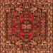 Round Machine Washable Persian Orange Traditional Area Rugs, wshtr86org