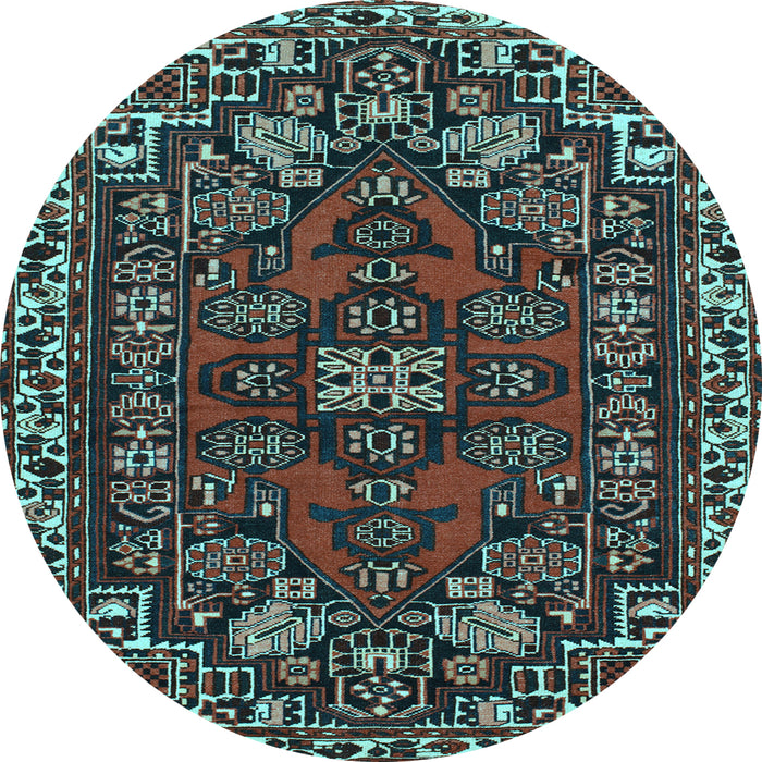 Round Persian Light Blue Traditional Rug, tr86lblu