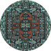 Round Persian Light Blue Traditional Rug, tr86lblu