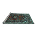 Sideview of Machine Washable Persian Light Blue Traditional Rug, wshtr86lblu