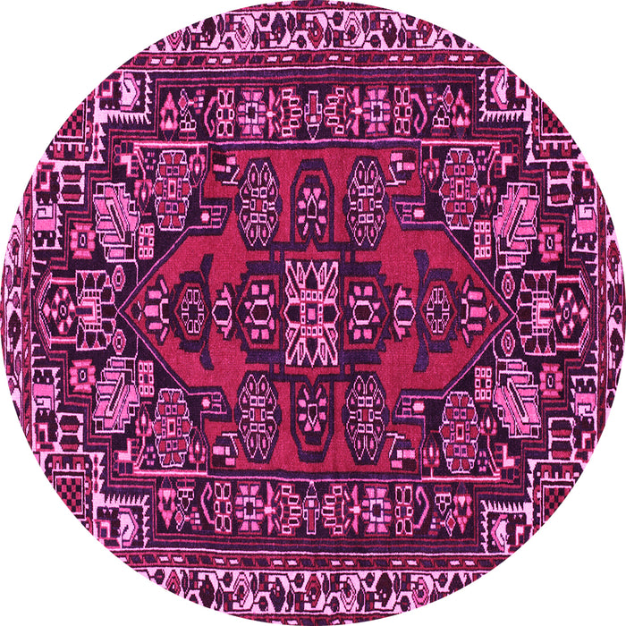Round Persian Pink Traditional Rug, tr86pnk