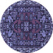 Round Persian Blue Traditional Rug, tr86blu