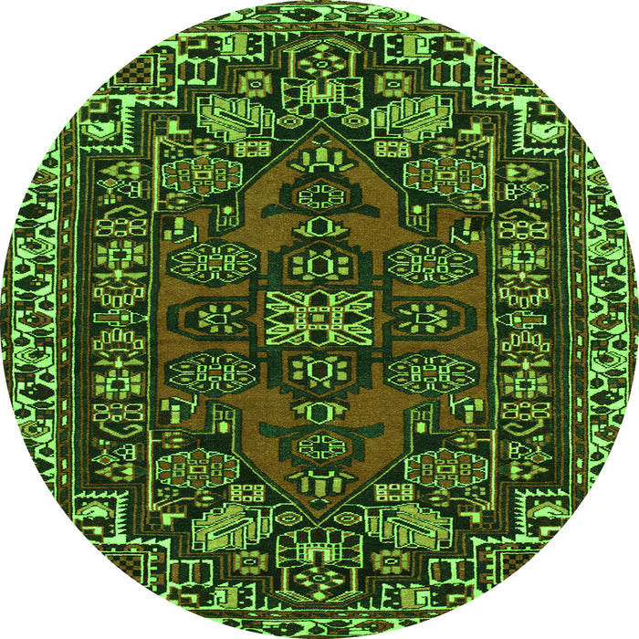 Square Persian Green Traditional Rug, tr86grn