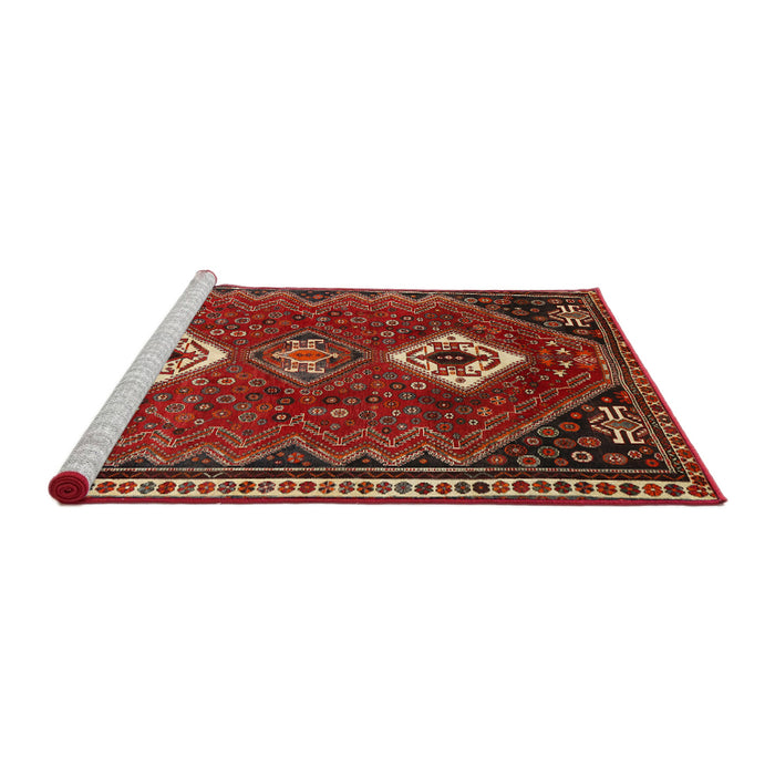 Sideview of Machine Washable Traditional Tomato Red Rug, wshtr870