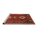 Sideview of Machine Washable Traditional Tomato Red Rug, wshtr870