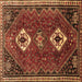 Square Machine Washable Persian Brown Traditional Rug, wshtr870brn