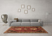 Machine Washable Persian Brown Traditional Rug in a Living Room,, wshtr870brn
