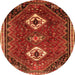 Square Persian Orange Traditional Rug, tr870org