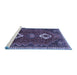 Sideview of Machine Washable Persian Blue Traditional Rug, wshtr870blu