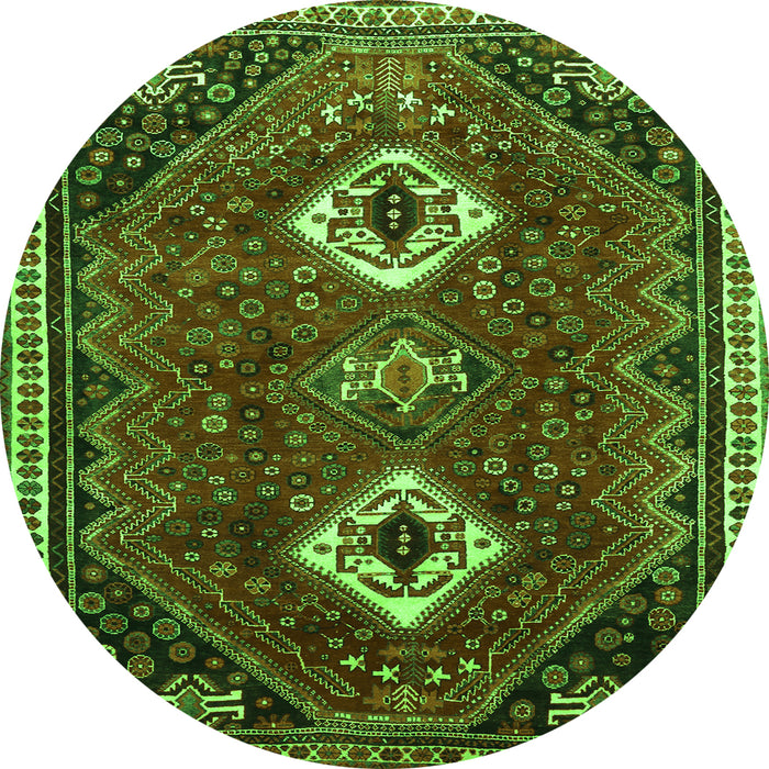 Square Persian Green Traditional Rug, tr870grn