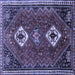 Square Persian Blue Traditional Rug, tr870blu