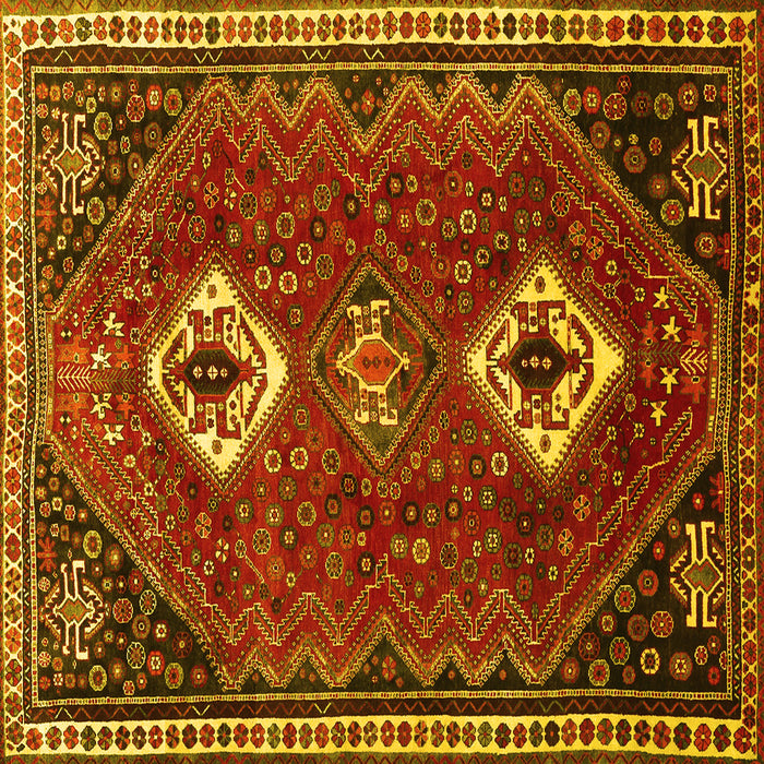 Square Persian Yellow Traditional Rug, tr870yw