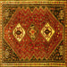 Square Persian Yellow Traditional Rug, tr870yw