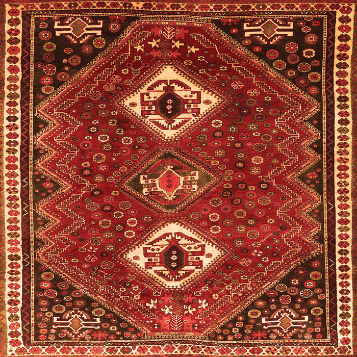 Serging Thickness of Persian Orange Traditional Rug, tr870org