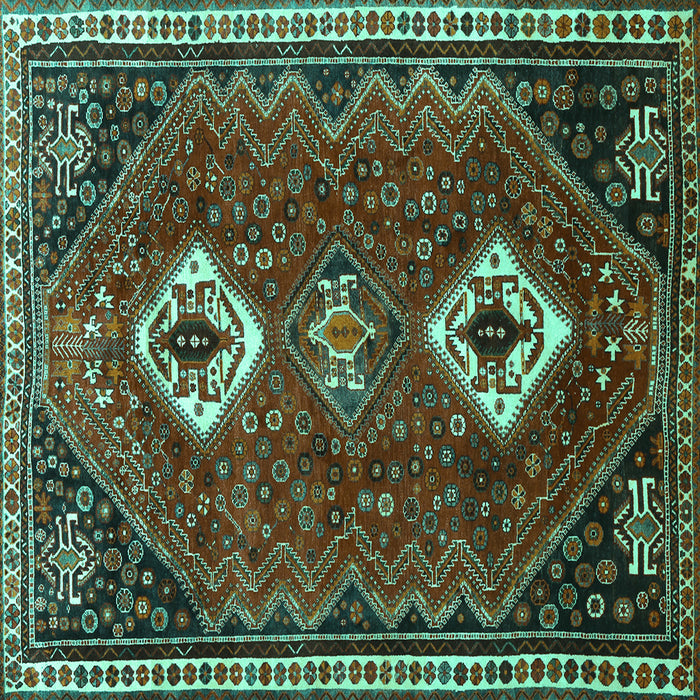 Square Persian Turquoise Traditional Rug, tr870turq