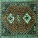 Square Persian Turquoise Traditional Rug, tr870turq