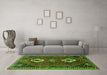 Machine Washable Persian Green Traditional Area Rugs in a Living Room,, wshtr870grn