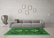 Machine Washable Persian Emerald Green Traditional Area Rugs in a Living Room,, wshtr870emgrn